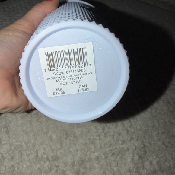 Starbucks White Textured Tumbler with Lid - Picture 3 of 4